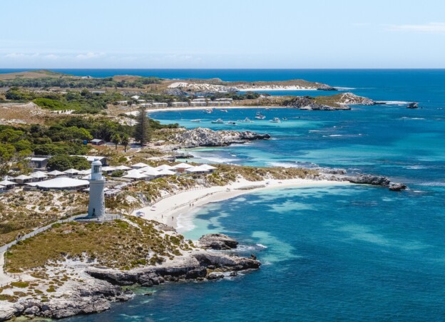 Aerial view of Rottnest Island with Skydive Geronimo